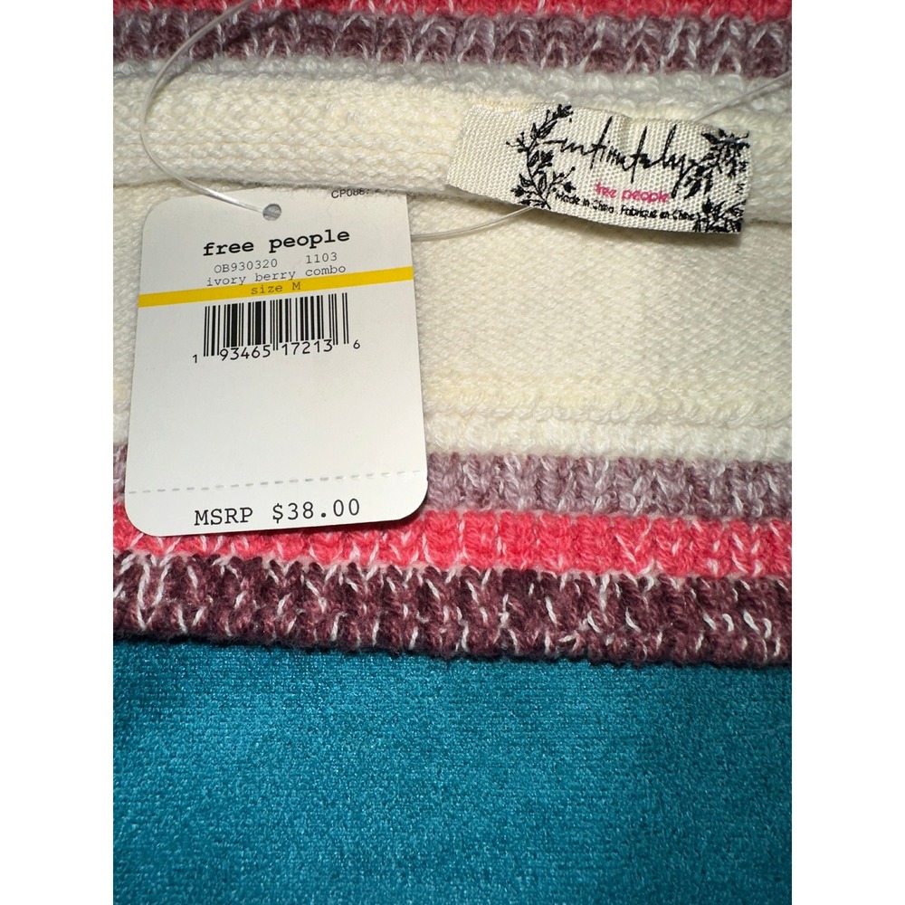 Free People Sweater Knit Crop‎ Top Striped Sleeveless Casual Size Small - Picture 3 of 3